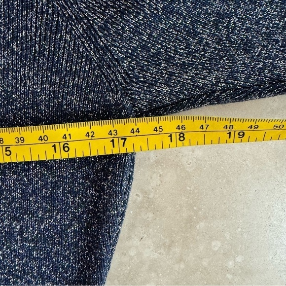 Sachin & Babi Amelie Metallic Knit Blue Knit Puff Long Sleeve Womens Size L - Picture 9 of 16